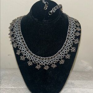 Intricate Silver Lace Necklace